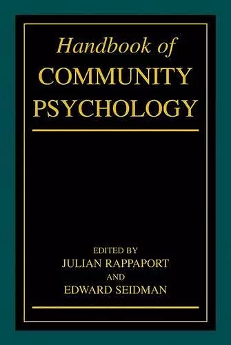 Handbook of Community Psychology cover