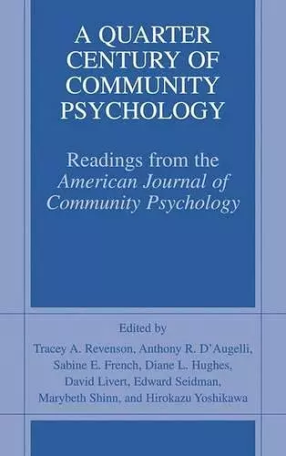 A Quarter Century of Community Psychology cover