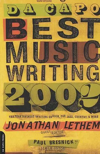 Da Capo Best Music Writing 2002 cover