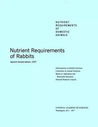 Nutrient Requirements of Rabbits, cover