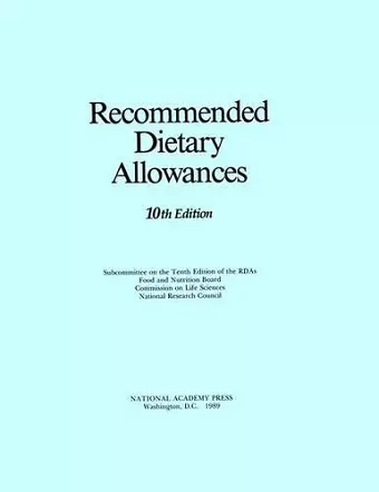 Recommended Dietary Allowances cover