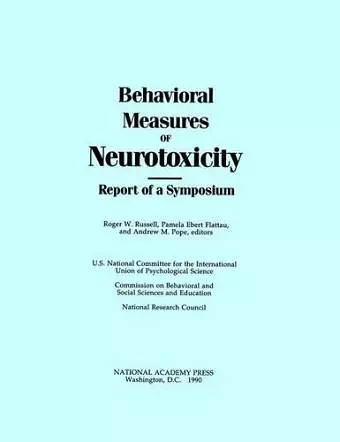 Behavioral Measures of Neurotoxicity cover