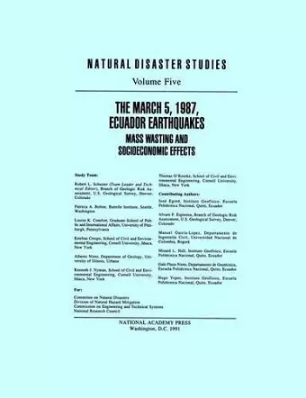 The March 5, 1987, Ecuador Earthquakes cover