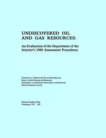 Undiscovered Oil and Gas Resources cover