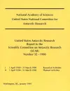 The United States Antarctic Research Report to the Scientific Committee on Antarctic Research (SCAR) cover
