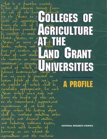 Colleges of Agriculture at the Land Grant Universities cover