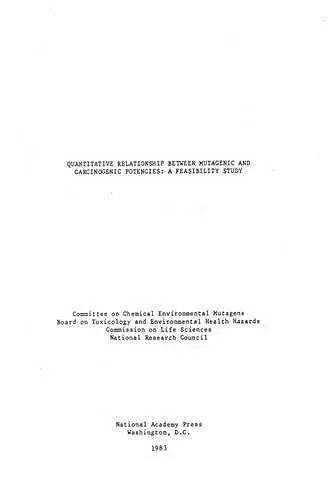 Quantitative Relationship Between Mutagenic and Carcinogenic Potencies cover