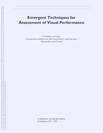 Emergent Techniques for Assessment of Visual Performance cover