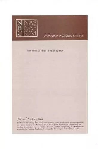 Manufacturing Technology cover