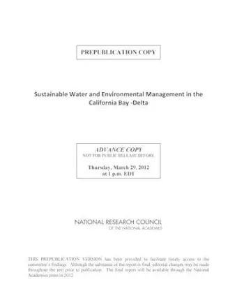 Sustainable Water and Environmental Management in the California Bay-Delta cover