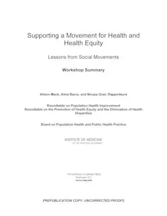 Supporting a Movement for Health and Health Equity cover