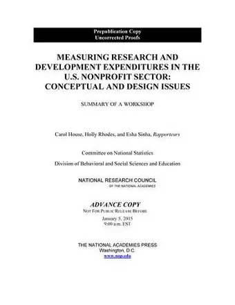 Measuring Research and Development Expenditures in the U.S. Nonprofit Sector cover