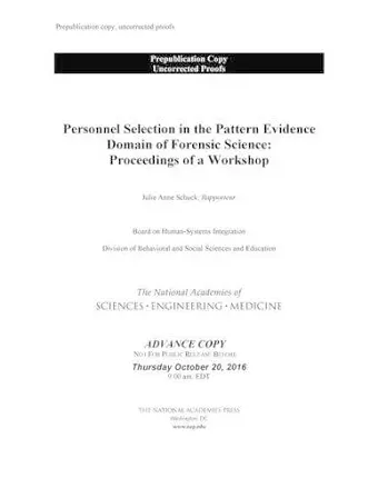 Personnel Selection in the Pattern Evidence Domain of Forensic Science cover