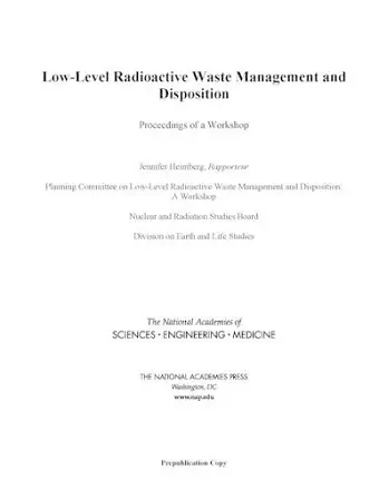 Low-Level Radioactive Waste Management and Disposition cover