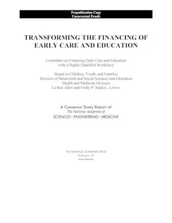 Transforming the Financing of Early Care and Education cover