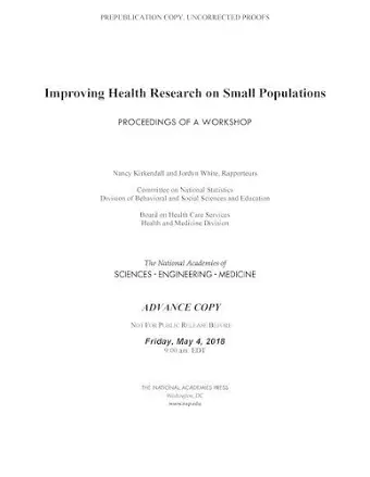 Improving Health Research on Small Populations cover