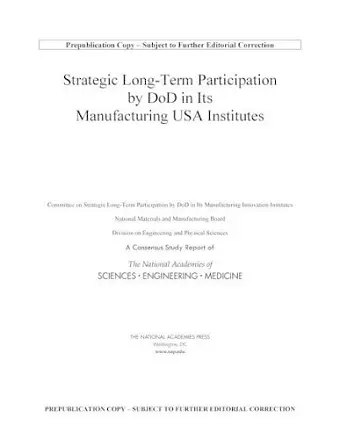 Strategic Long-Term Participation by DoD in Its Manufacturing USA Institutes cover