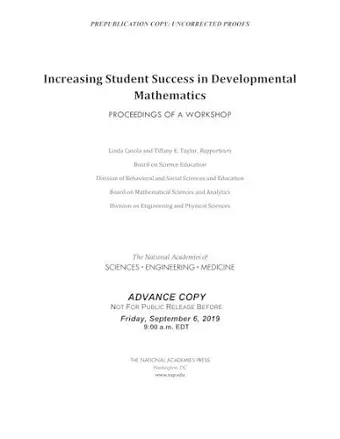 Increasing Student Success in Developmental Mathematics cover