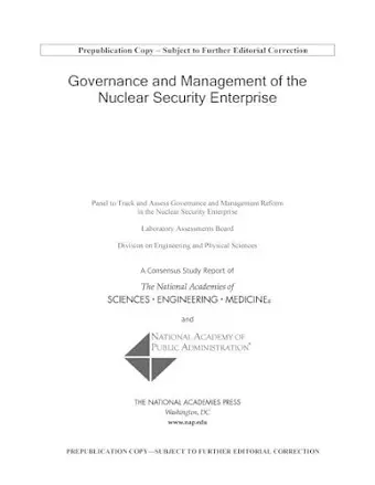 Governance and Management of the Nuclear Security Enterprise cover