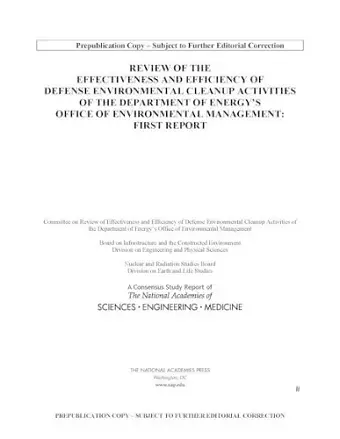 Effectiveness and Efficiency of Defense Environmental Cleanup Activities of DOE's Office of Environmental Management cover