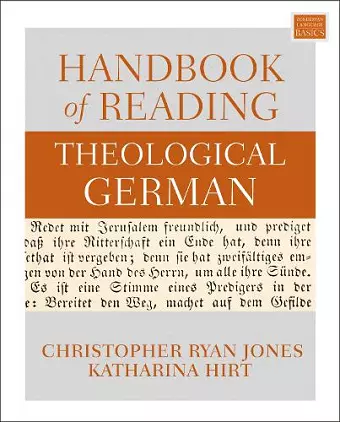 Handbook of Reading Theological German cover