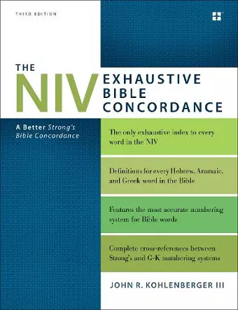 The NIV Exhaustive Bible Concordance, Third Edition cover