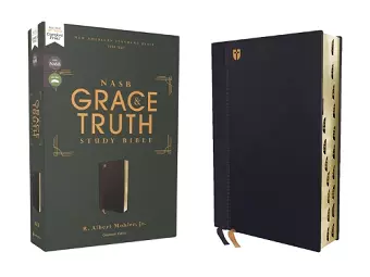 NASB, The Grace and Truth Study Bible (Trustworthy and Practical Insights), Leathersoft, Navy, Red Letter, 1995 Text, Thumb Indexed, Comfort Print cover