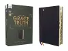 NASB, The Grace and Truth Study Bible (Trustworthy and Practical Insights), Leathersoft, Navy, Red Letter, 1995 Text, Thumb Indexed, Comfort Print cover