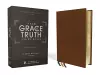 NASB, The Grace and Truth Study Bible, Premium Goatskin Leather, Brown, Premier Collection, Black Letter, 1995 Text, Art Gilded Edges, Comfort Print cover