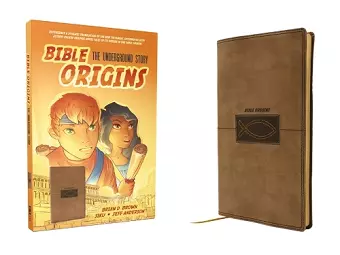 Bible Origins (Portions of the New Testament + Graphic Novel Origin Stories), Deluxe Edition, Leathersoft, Tan cover