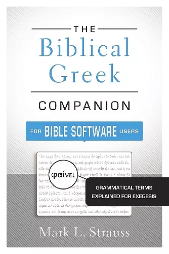 The Biblical Greek Companion for Bible Software Users cover