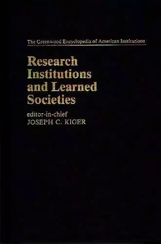 Research Institutions and Learned Societies cover