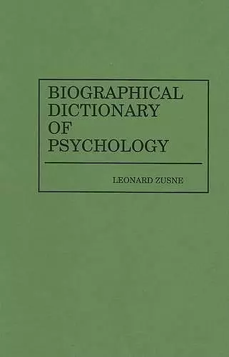 Biographical Dictionary of Psychology cover