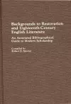 Backgrounds to Restoration and Eighteenth-Century English Literature cover