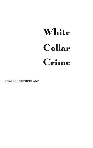 White Collar Crime cover