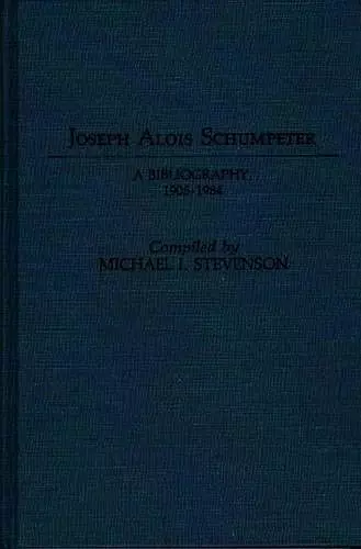 Joseph Alois Schumpeter cover