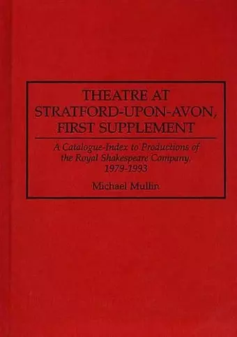 Theatre at Stratford-upon-Avon, First Supplement cover