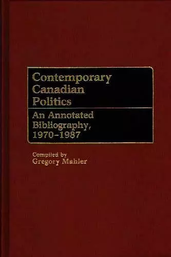 Contemporary Canadian Politics cover