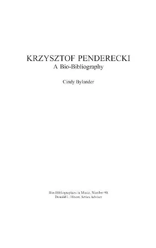 Krzysztof Penderecki cover
