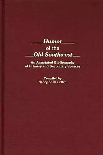 Humor of the Old Southwest cover