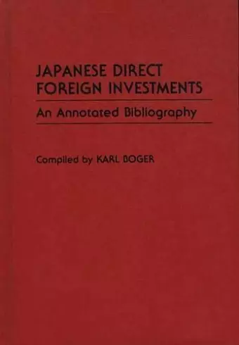 Japanese Direct Foreign Investments cover