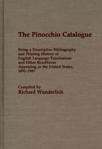 The Pinocchio Catalogue cover