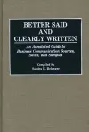 Better Said and Clearly Written cover