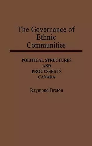 The Governance of Ethnic Communities cover