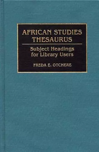 African Studies Thesaurus cover