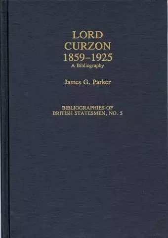 Lord Curzon, 1859-1925 cover
