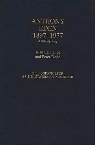 Anthony Eden, 1897-1977 cover