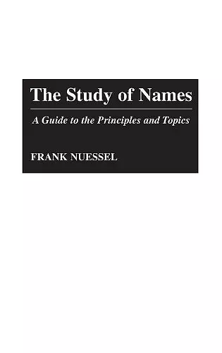 The Study of Names cover