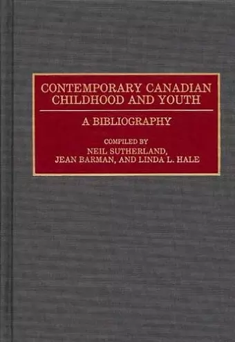 Contemporary Canadian Childhood and Youth cover