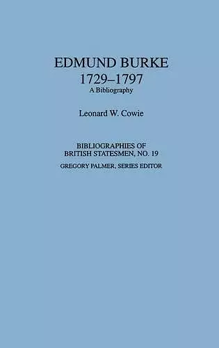 Edmund Burke, 1729-1797 cover